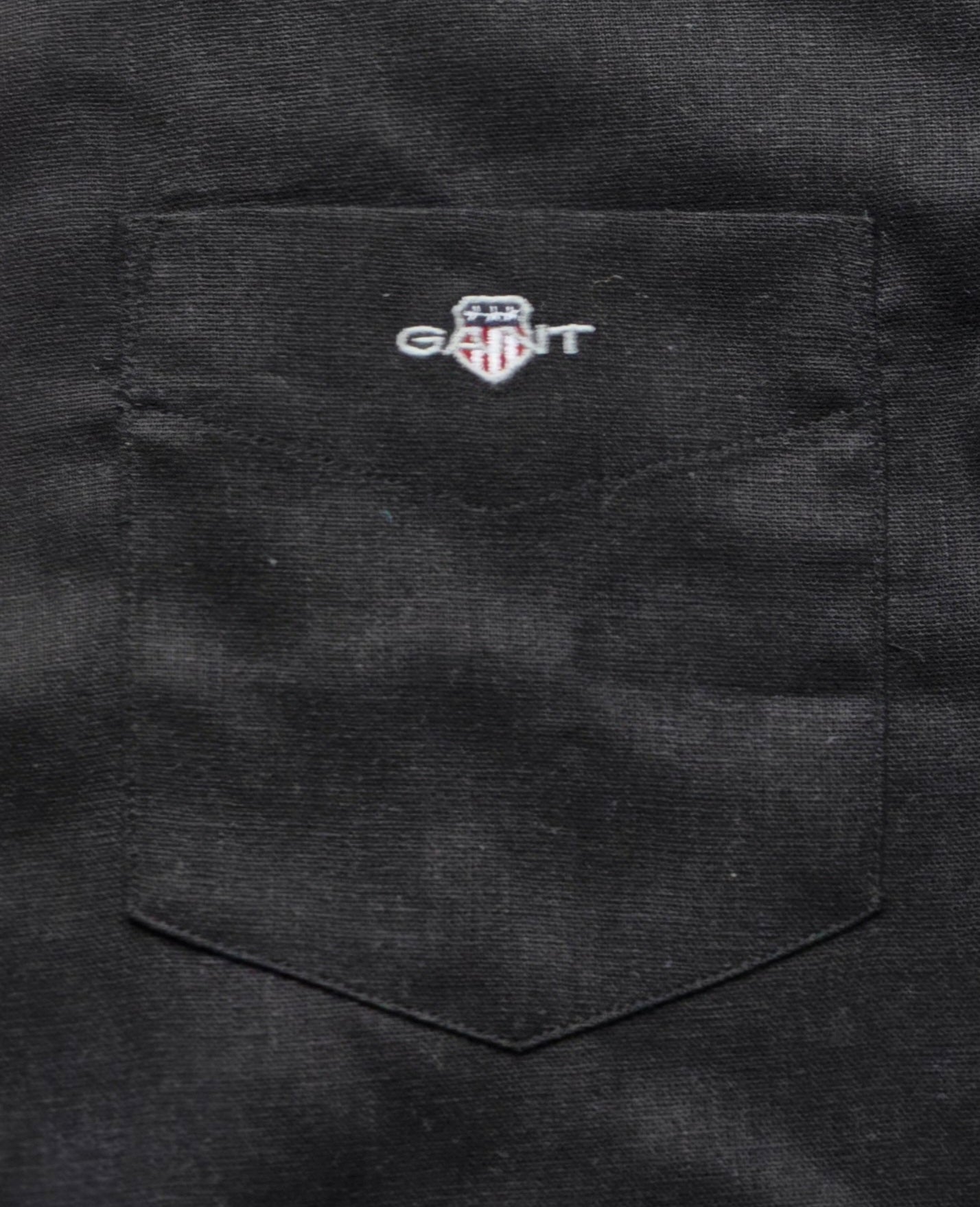 GANT* Black Linen Regular Fit Full Sleeve Shirt