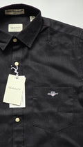 GANT* Black Linen Regular Fit Full Sleeve Shirt