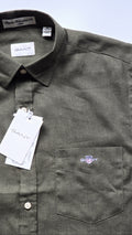 GANT* Green Linen Regular Fit Full Sleeve Shirt