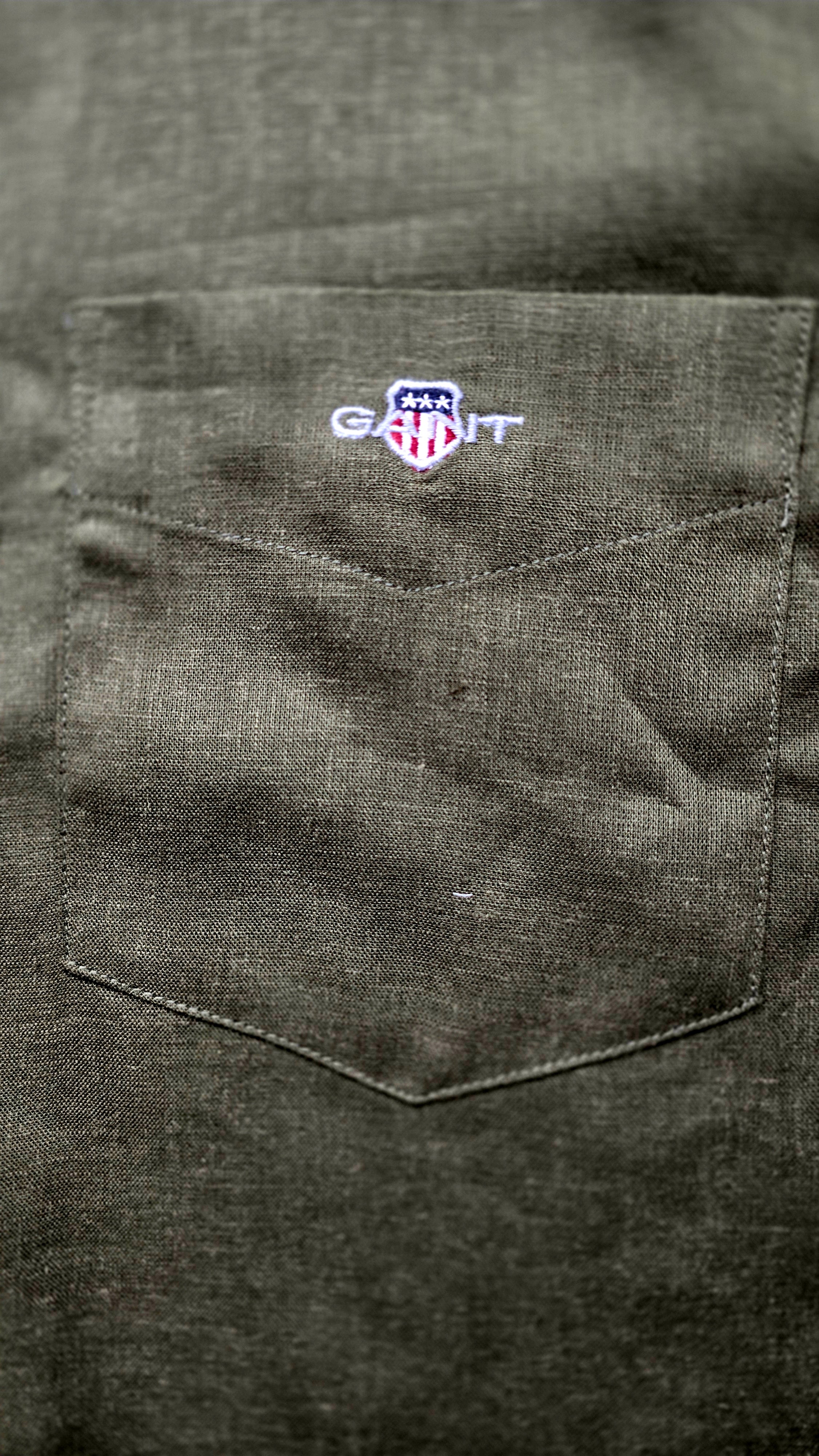 GANT* Green Linen Regular Fit Full Sleeve Shirt