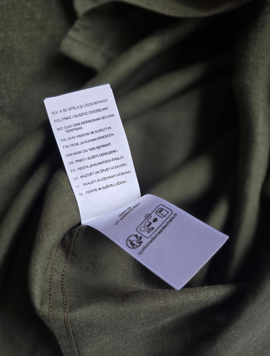 GANT* Green Linen Regular Fit Full Sleeve Shirt