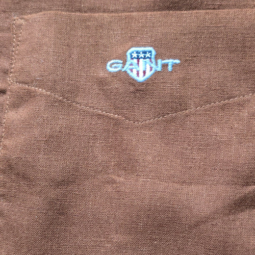 GANT* Brown Cotton-linen blended Regular Fit Full Sleeve Shirt