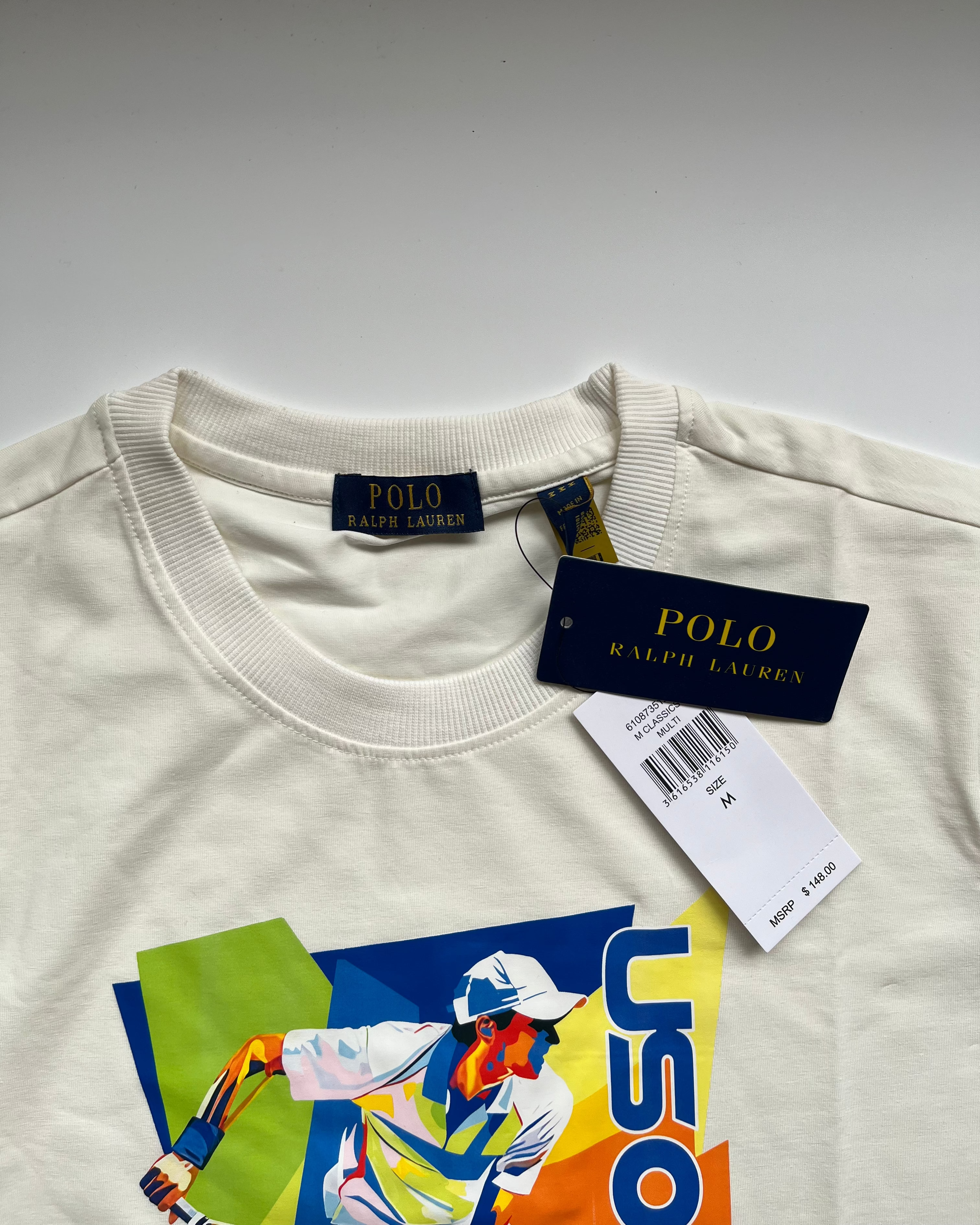 POLO*RL White Tennis US Open Classic Fit Polo T-shirt