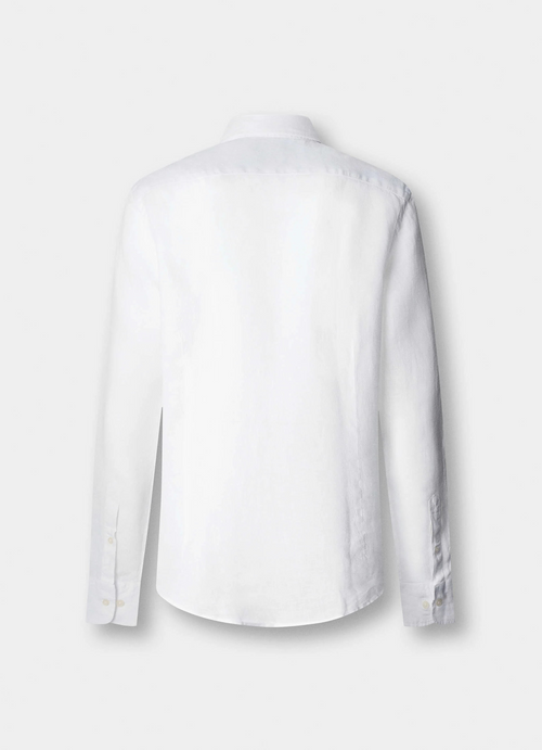 Tailored fit garment dyed linen shirt