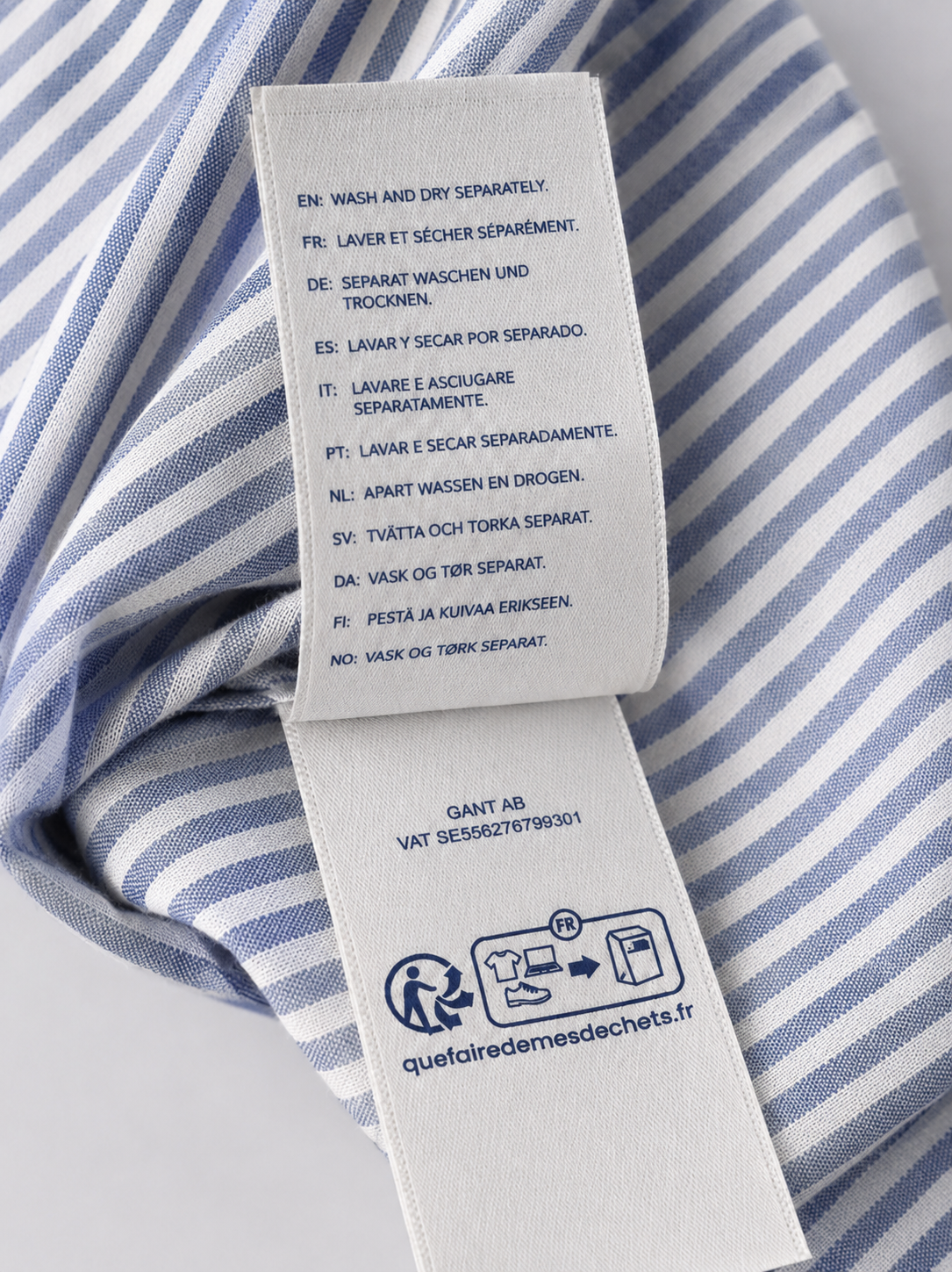 GANT* Blue Strip Linen Regular Fit Full Sleeve Shirt