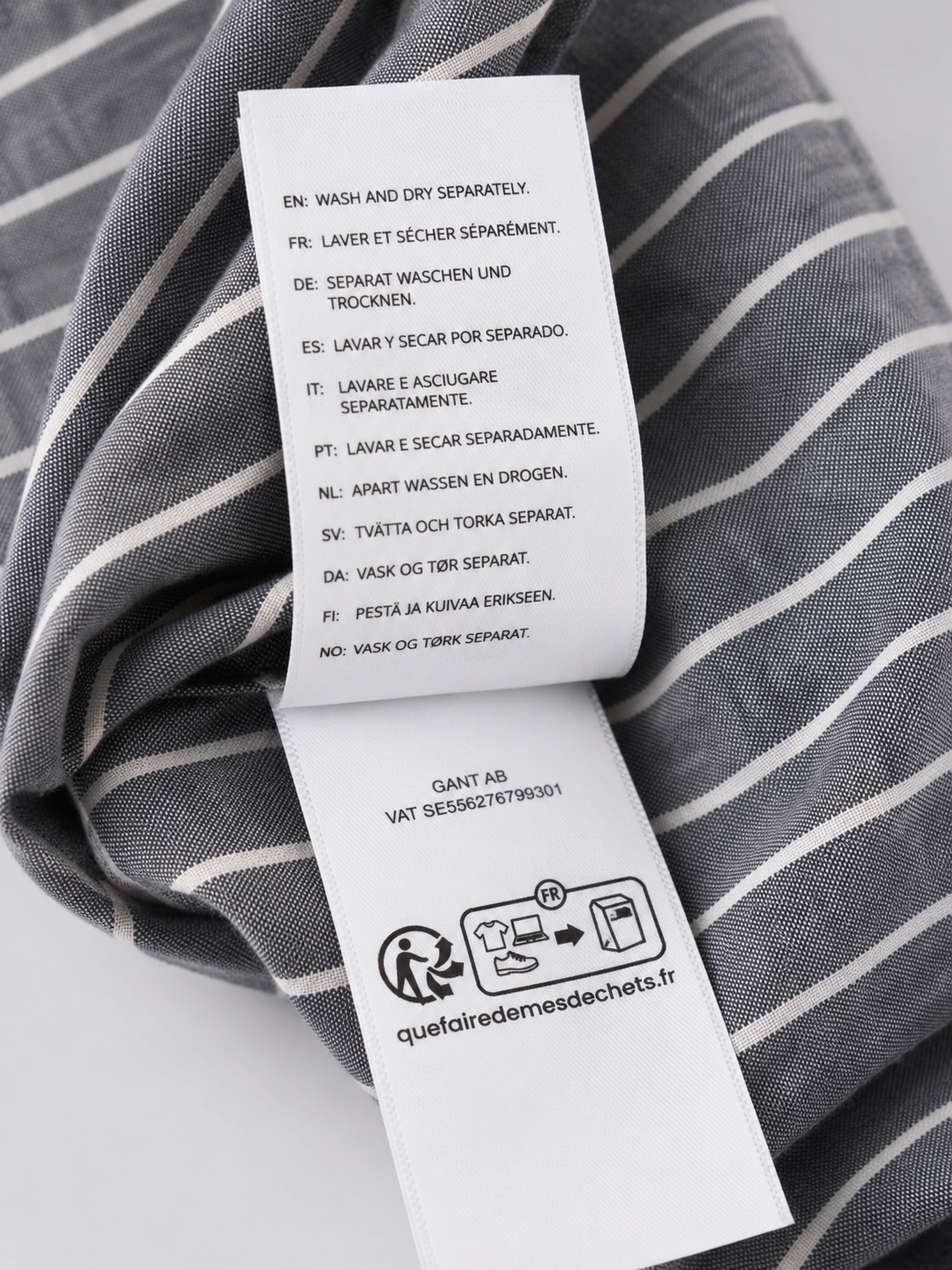 GANT* Grey Striped Linen Regular Fit Full Sleeve Shirt